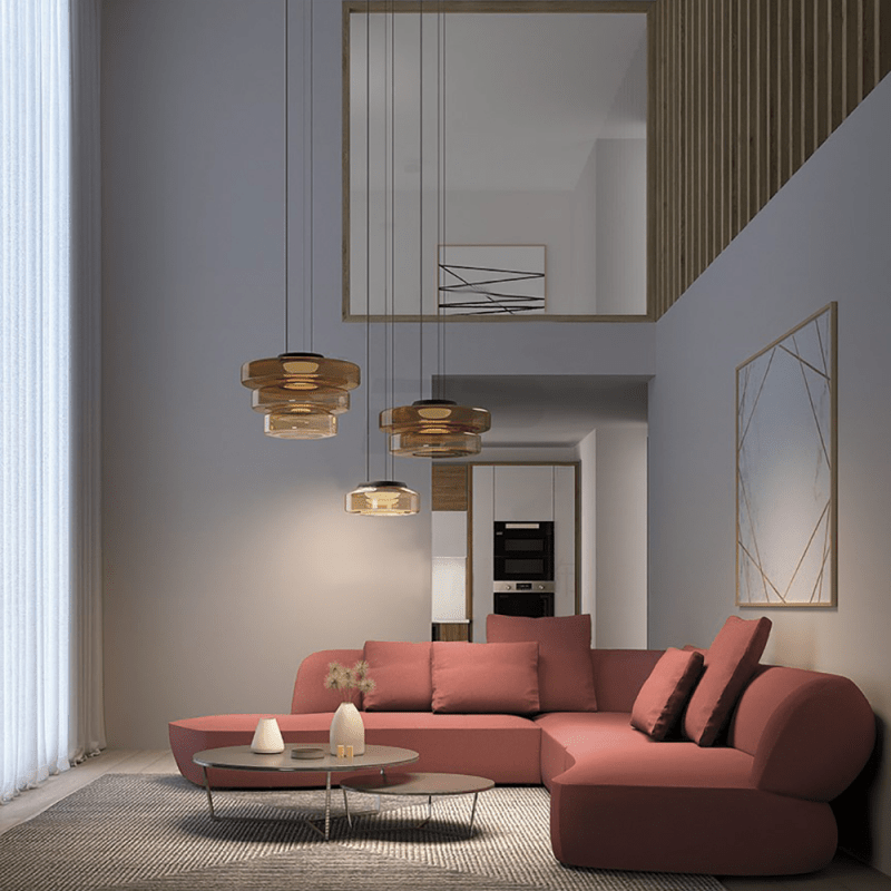 AuroraLicht – Lámpara colgante de vidro Bauhaus | Deseño moderno e axustable