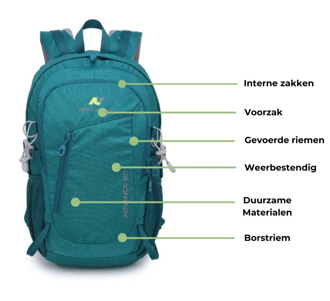 22L Outdoor Rugzak – Lichtgewicht, Waterafstotend & Met Regenhoes