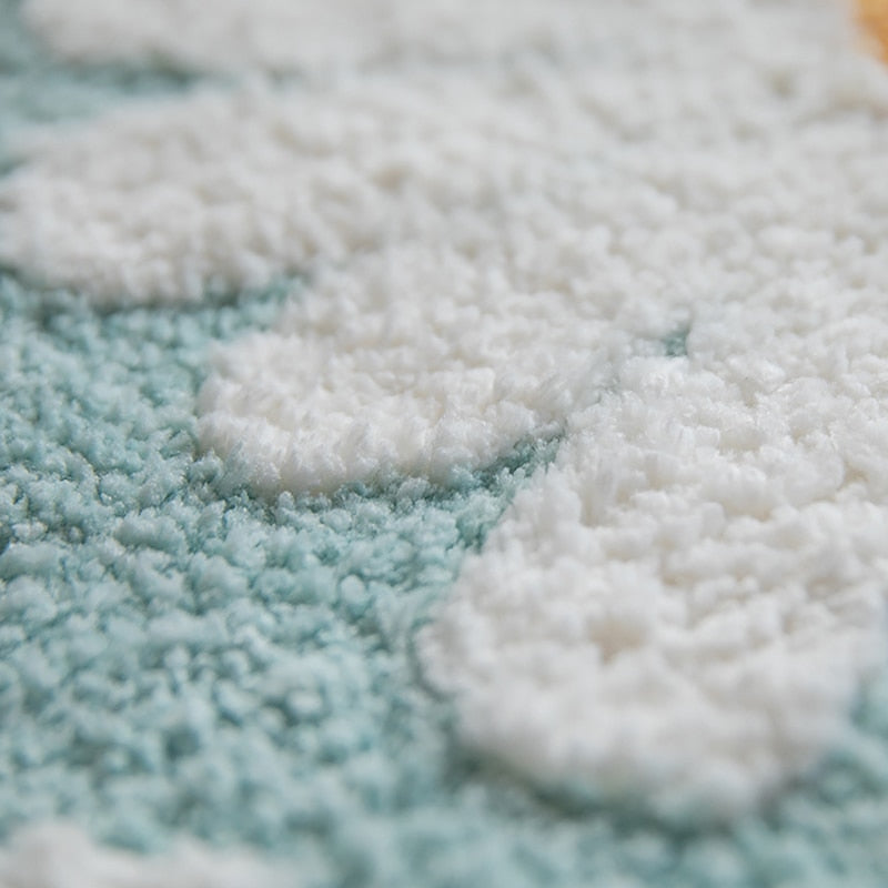 Blossora – Alfombra de baño con patrón de margaritas, suave e antideslizante