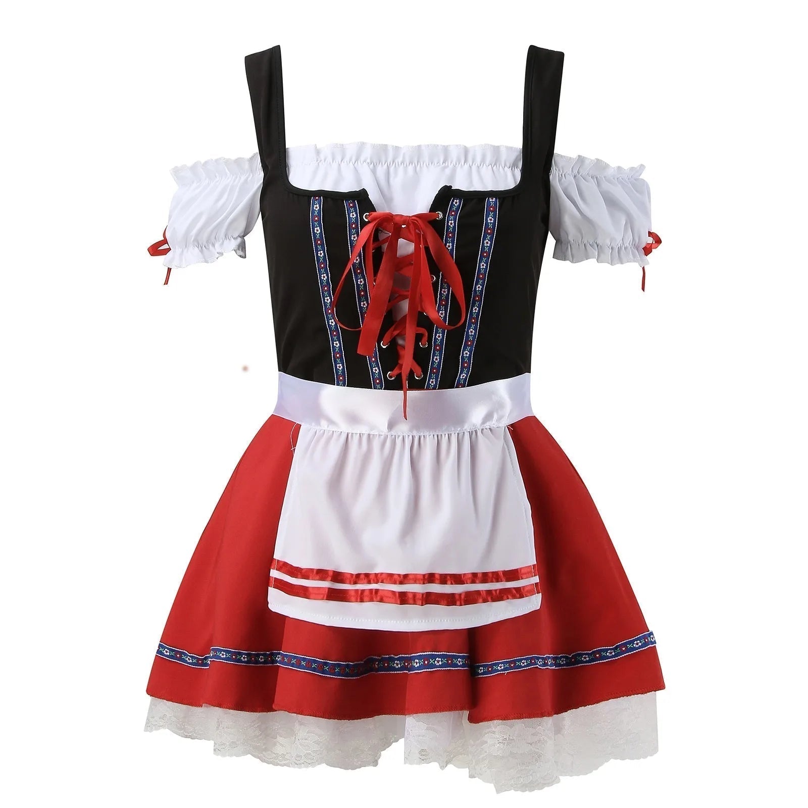 Rosalena – Dames Dirndl van Katoen met Speelse Details – Zomer & Wiesn