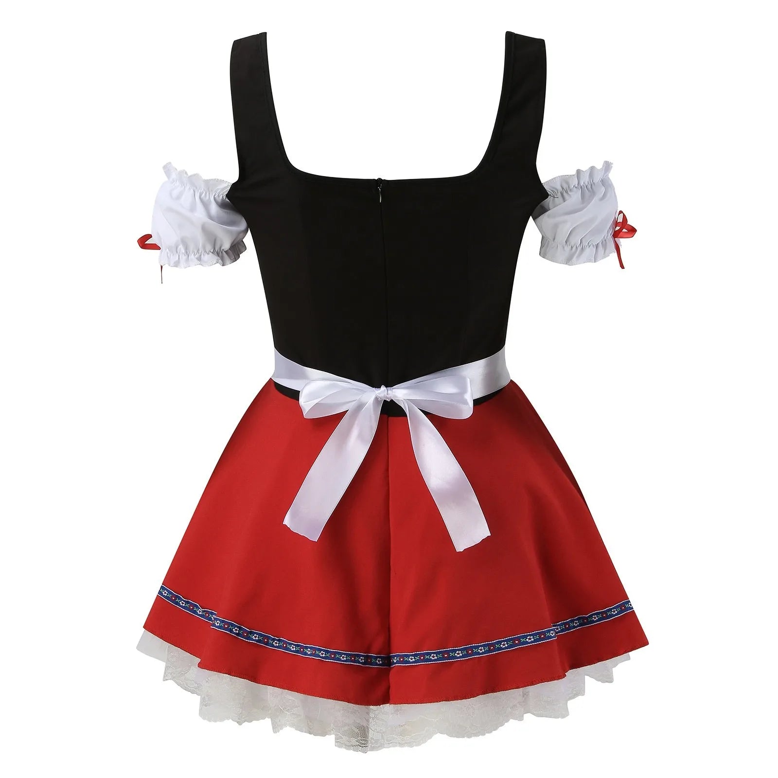 Rosalena – Dames Dirndl van Katoen met Speelse Details – Zomer & Wiesn