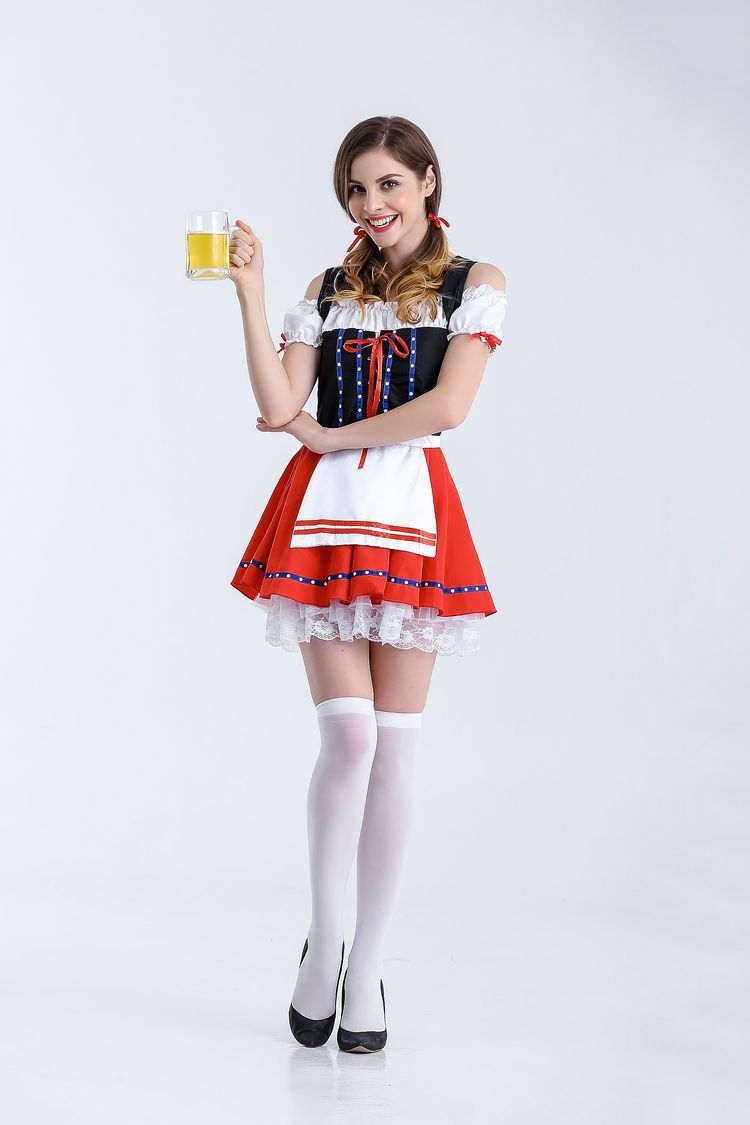 Rosalena – Dames Dirndl van Katoen met Speelse Details – Zomer & Wiesn