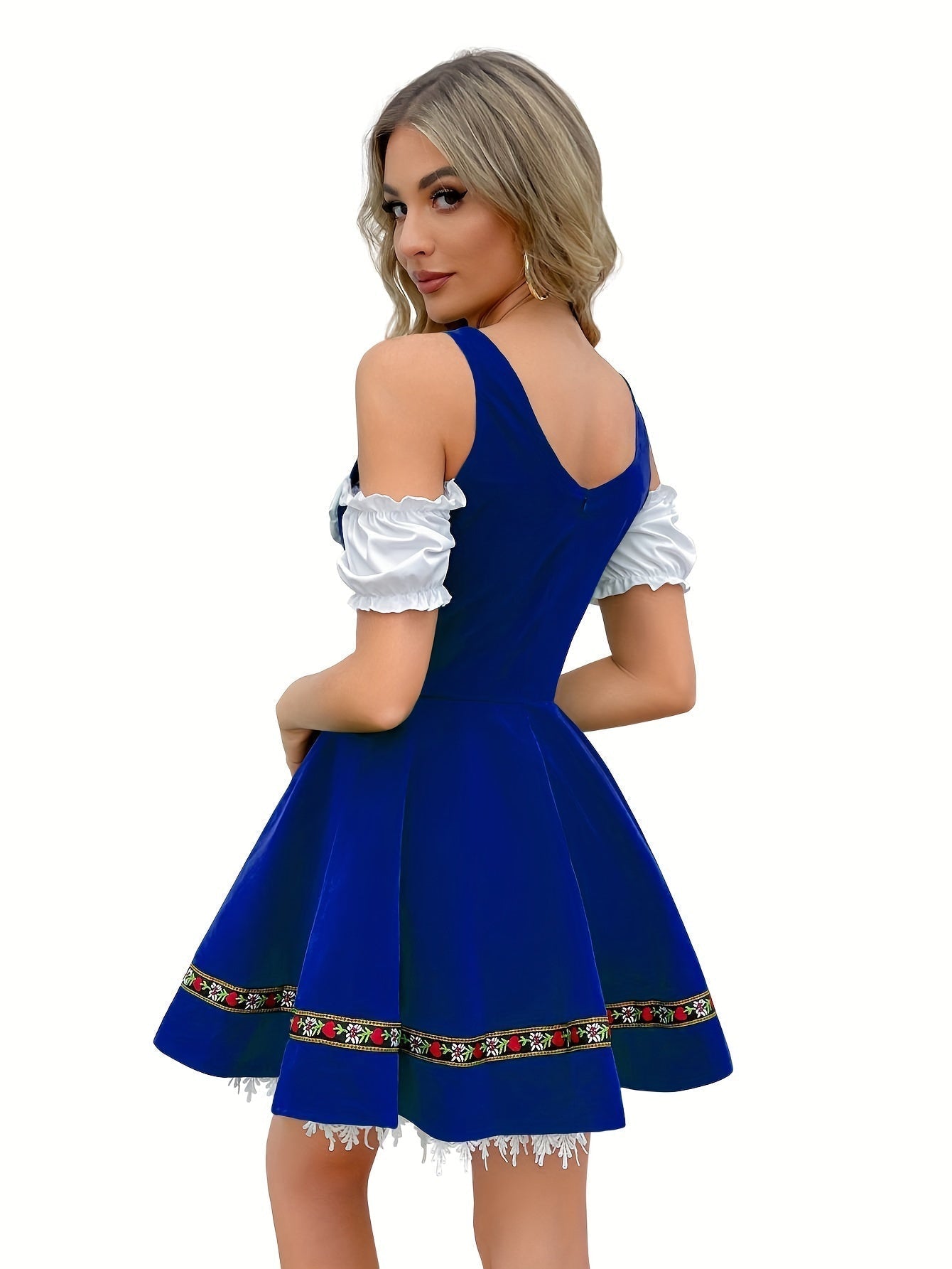 LieblichTracht – Schoudervrij Katoenen Dirndl – Elegant voor Wiesn & Feesten