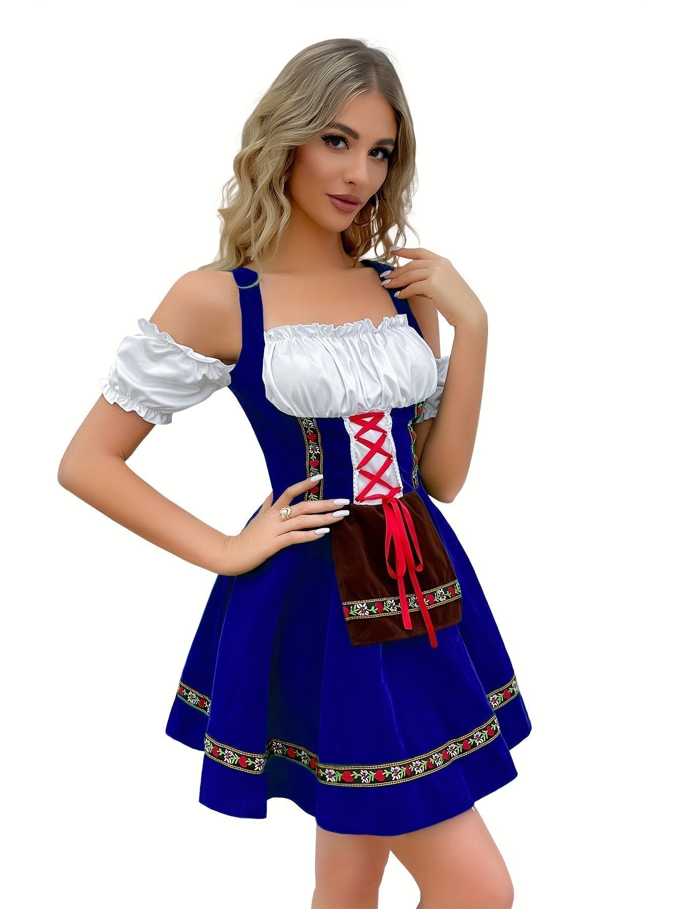 LieblichTracht – Schoudervrij Katoenen Dirndl – Elegant voor Wiesn & Feesten