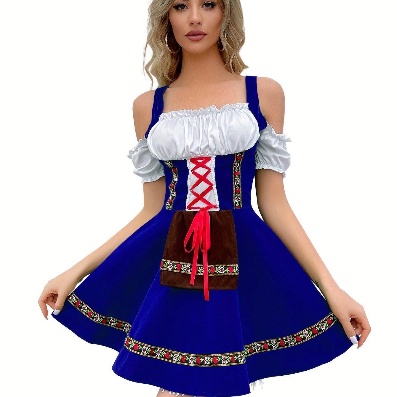 LieblichTracht – Schoudervrij Katoenen Dirndl – Elegant voor Wiesn & Feesten
