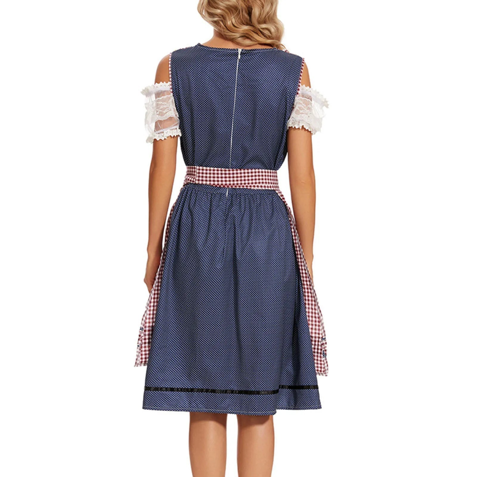 Almrausch – Dames Dirndl van Katoen met Ruitpatroon – Traditioneel & Modern voor Feesten