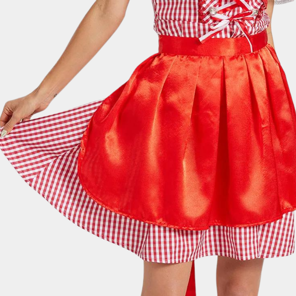 Alpenreich – Dames Dirndljurk van Katoen, Traditioneel – Voor Oktoberfest & Feesten