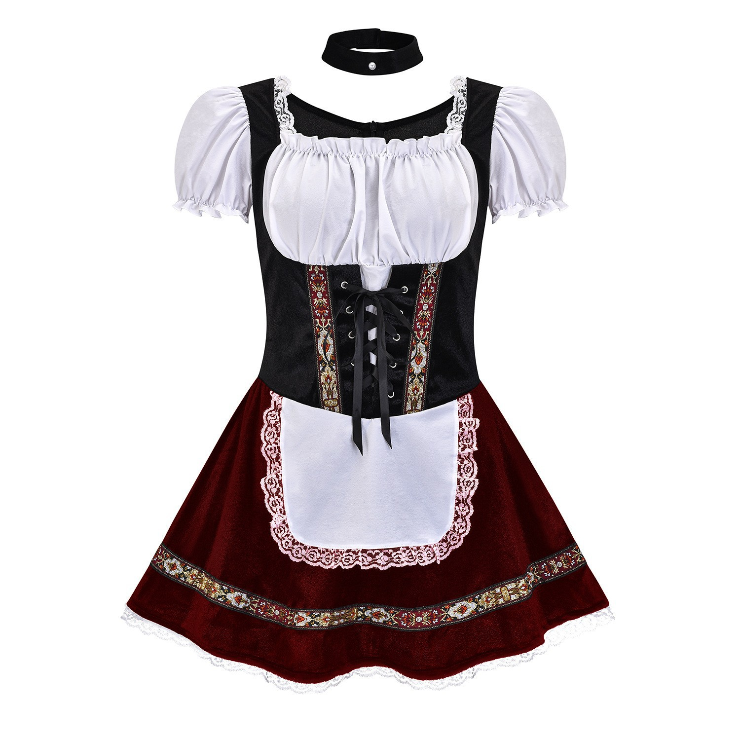 AlpenCharm – Dames Mini-Dirndl van Katoen – Feestelijk & Vrouwelijk