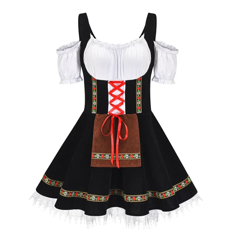 AlpenHerz – Dames Mini-Dirndl met Sierdetails – Klederdracht in Moderne Vorm