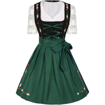 Alpengruss – Dames Dirndl Traditioneel Groen/Zwart – Voor Oktoberfest & Feesten