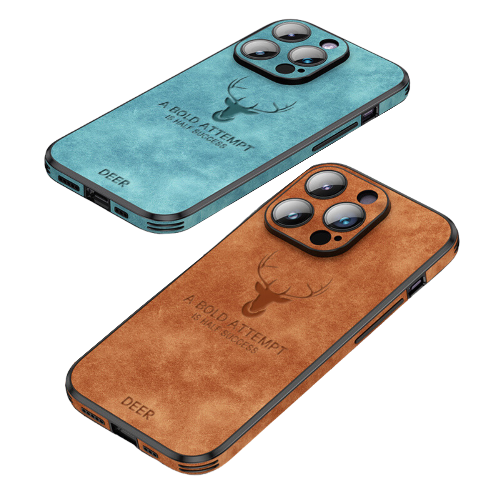 Deer – funda para iPhone de coiro auténtico e resistente a golpes – deseño elegante e delgado