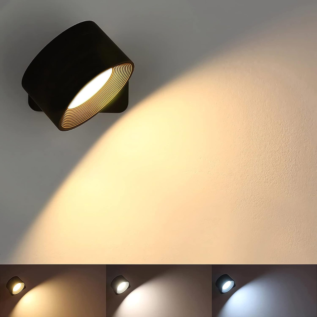 Revalki Glow360 Draadloze Oplaadbare 360° Wandlamp voor Moeiteloze Sfeerverlichting