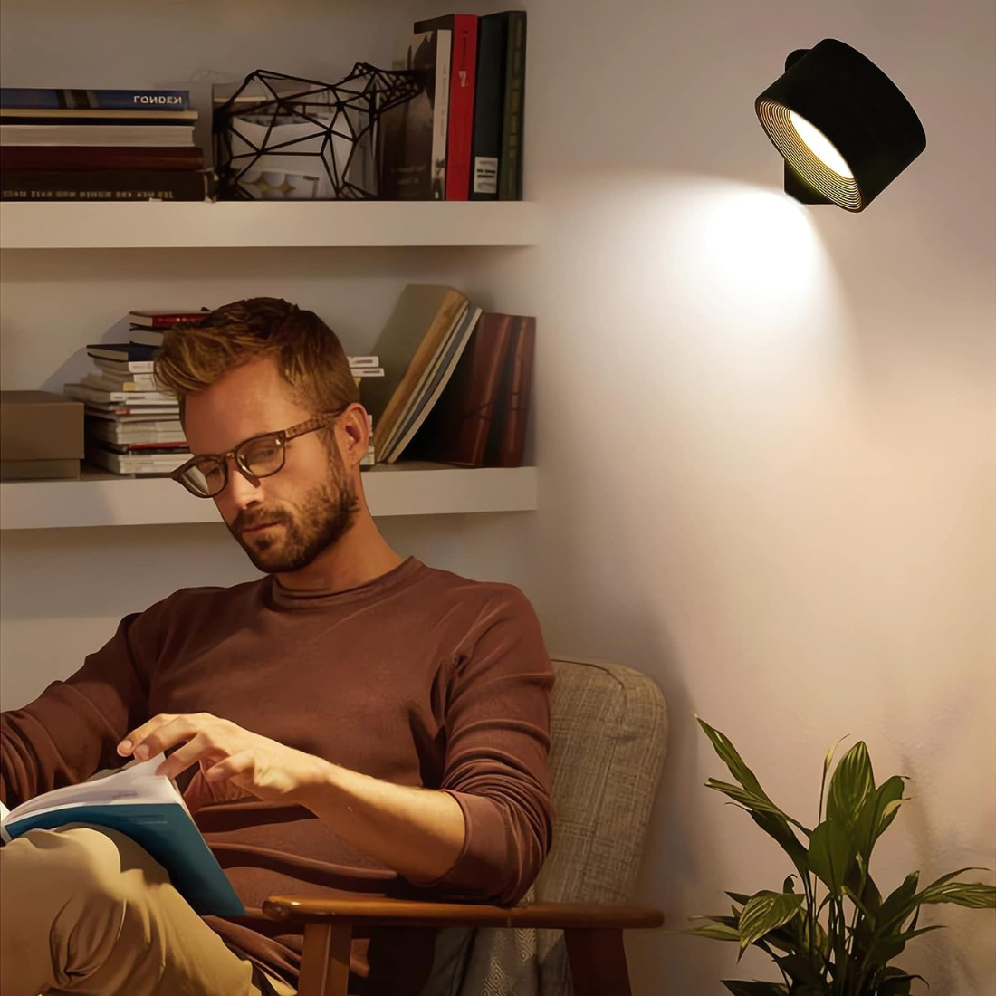 Revalki Glow360 Draadloze Oplaadbare 360° Wandlamp voor Moeiteloze Sfeerverlichting