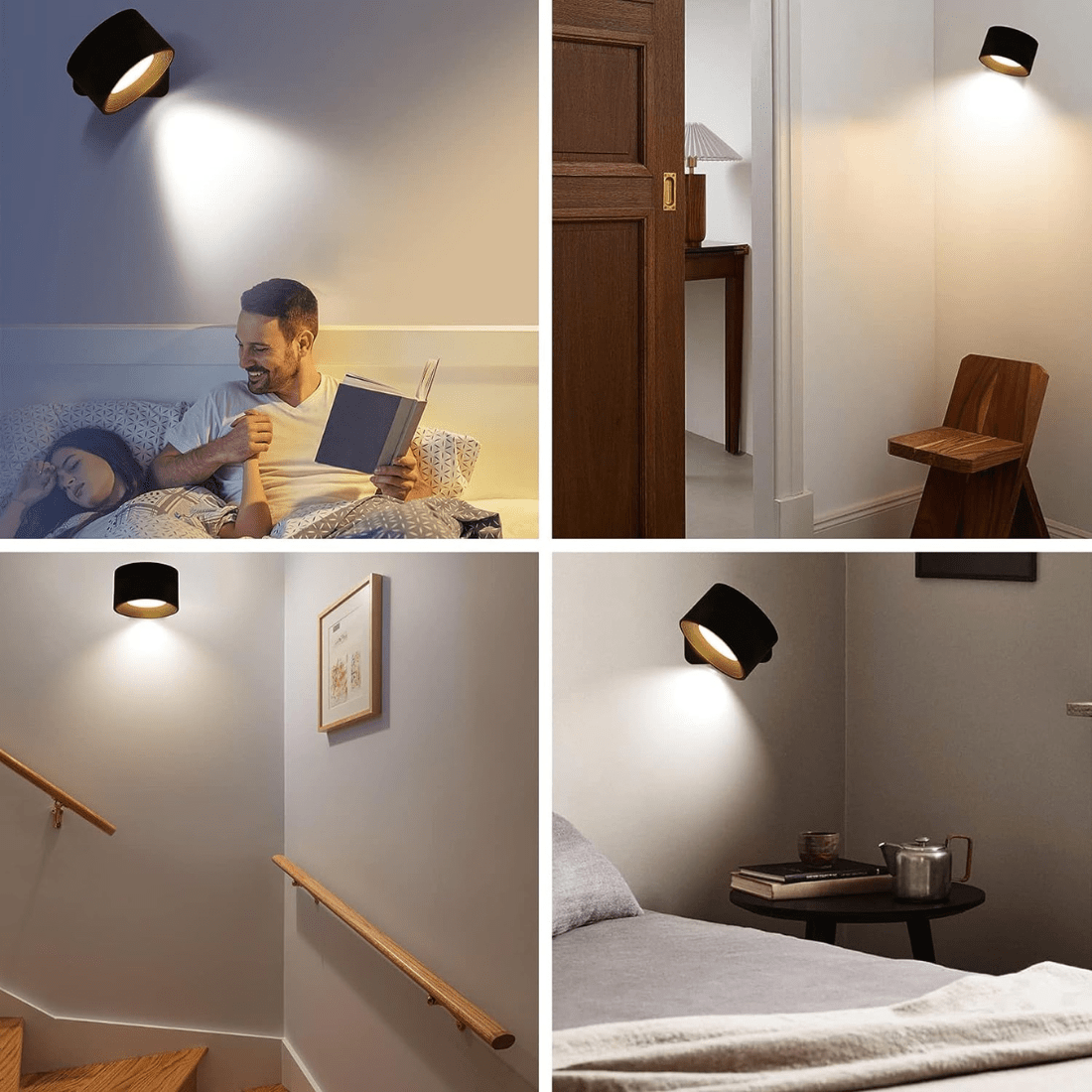 Revalki Glow360 Draadloze Oplaadbare 360° Wandlamp voor Moeiteloze Sfeerverlichting