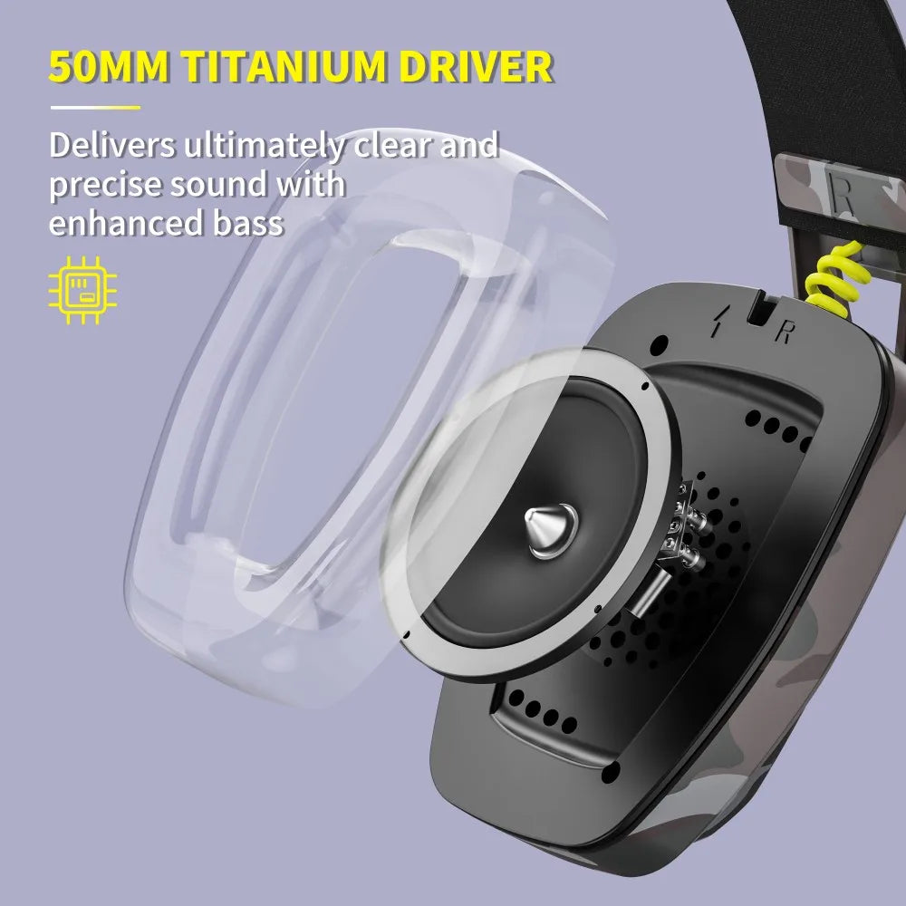 Binnune – Auriculares de xogo sen fíos 2.4GHz e BT – PS5, PS4 e PC