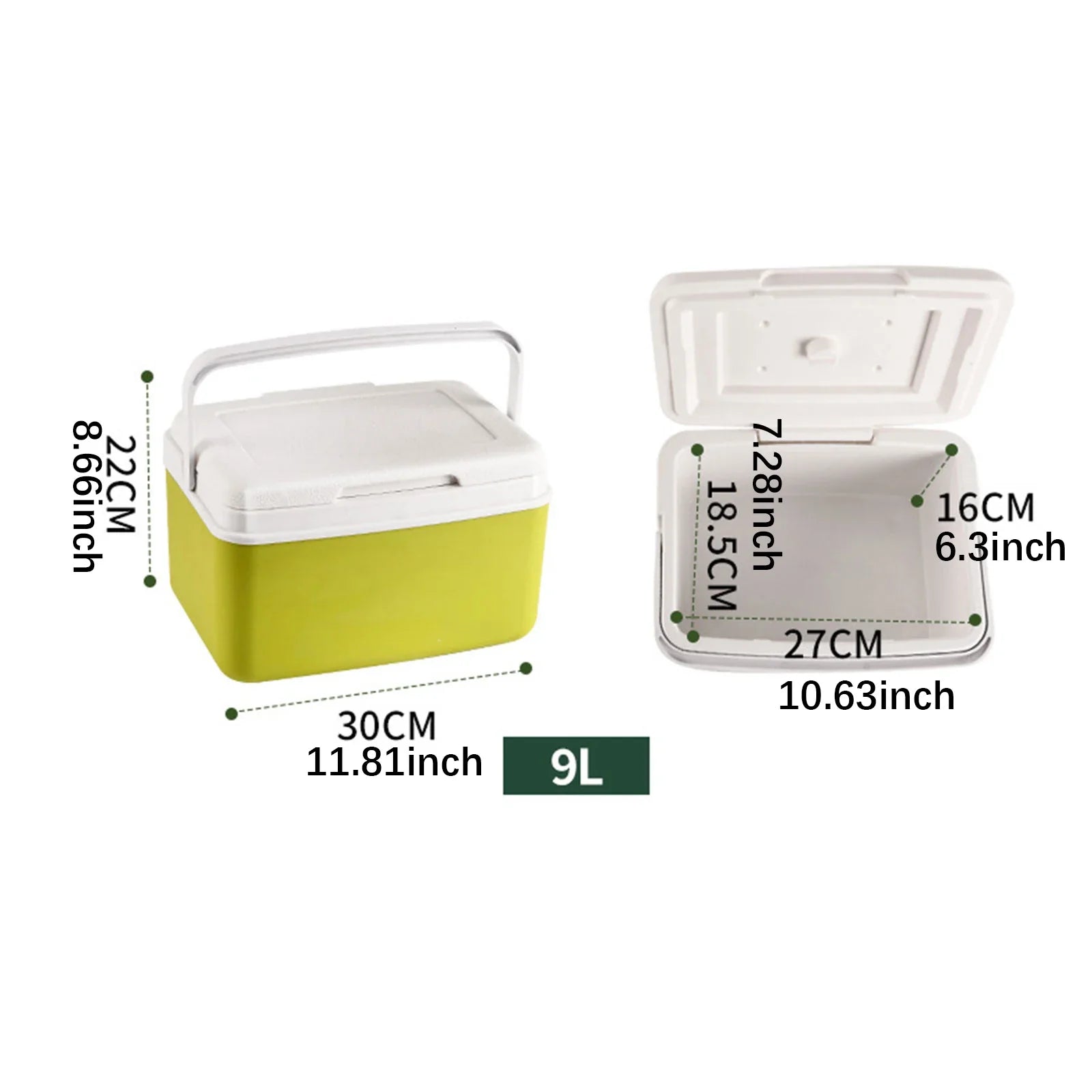 Draagbare Koelbox voor Camping en Auto, Compact met Efficiënte Isolatie - 6L/9L 7