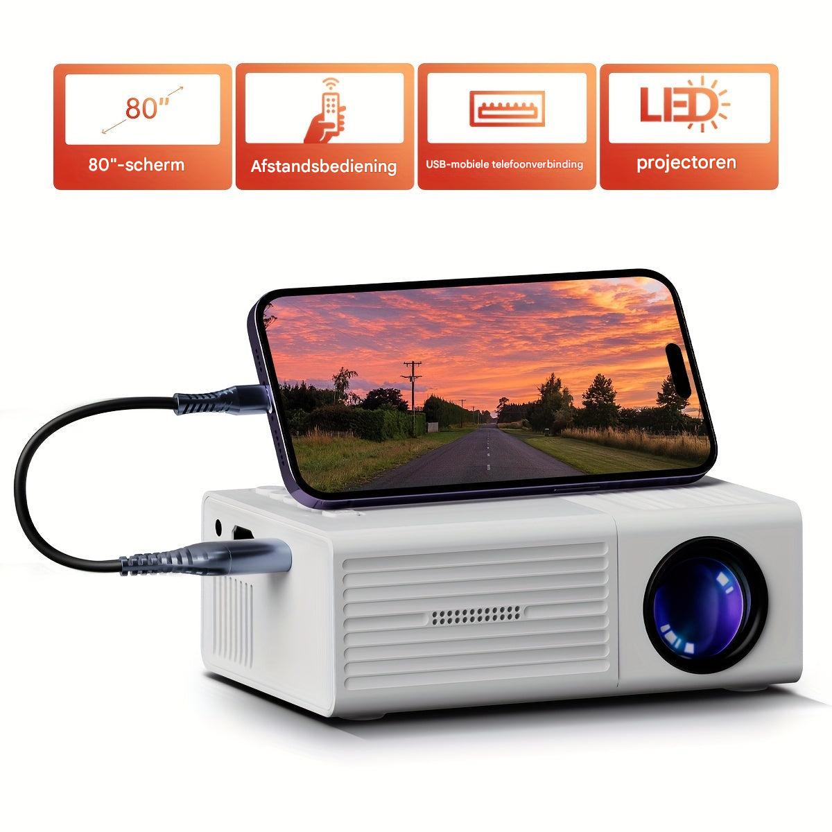 Draagbare Mini LED-projector met HDMI en USB, voor Films en Presentaties 1