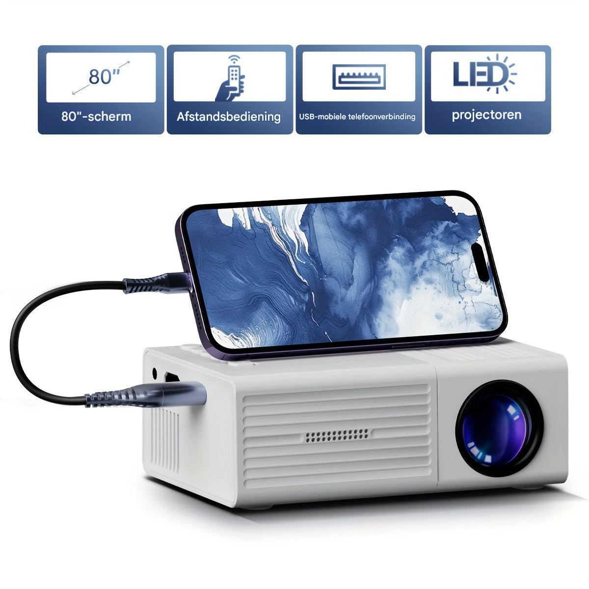 Draagbare Mini LED-projector met HDMI en USB, voor Films en Presentaties 2