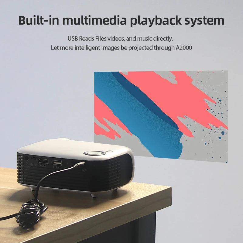 Draagbare Mini Projector met 1080P en 4K Ondersteuning voor Thuisbioscoop 1