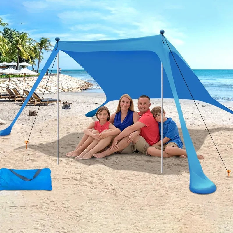Draagbare Strandtent met UPF50+, Waterdicht en Winddicht voor 3-4 Personen 0