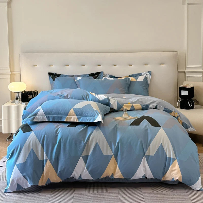 Driedelige beddenset van Egyptisch katoen – bloemenpatroon met ritssluiting 10