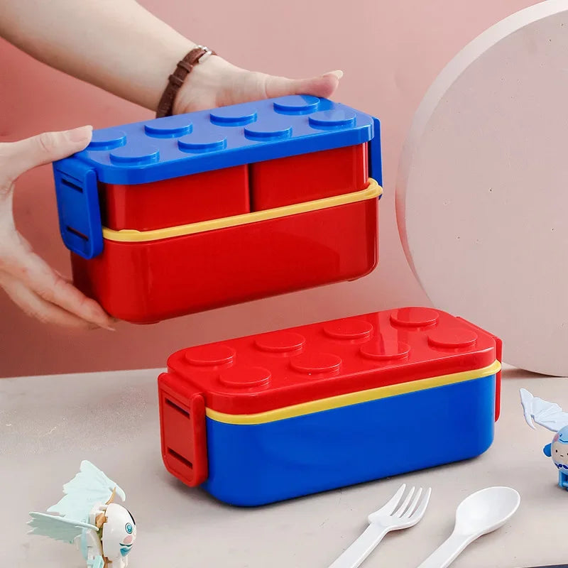 Boxelo – Lunchbox doppellagiges Bausteindesign – Studenten & Büro  