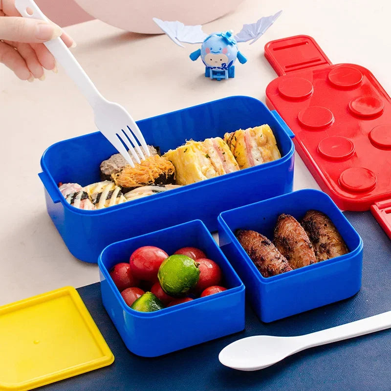 Boxelo – Lunchbox doppellagiges Bausteindesign – Studenten & Büro  