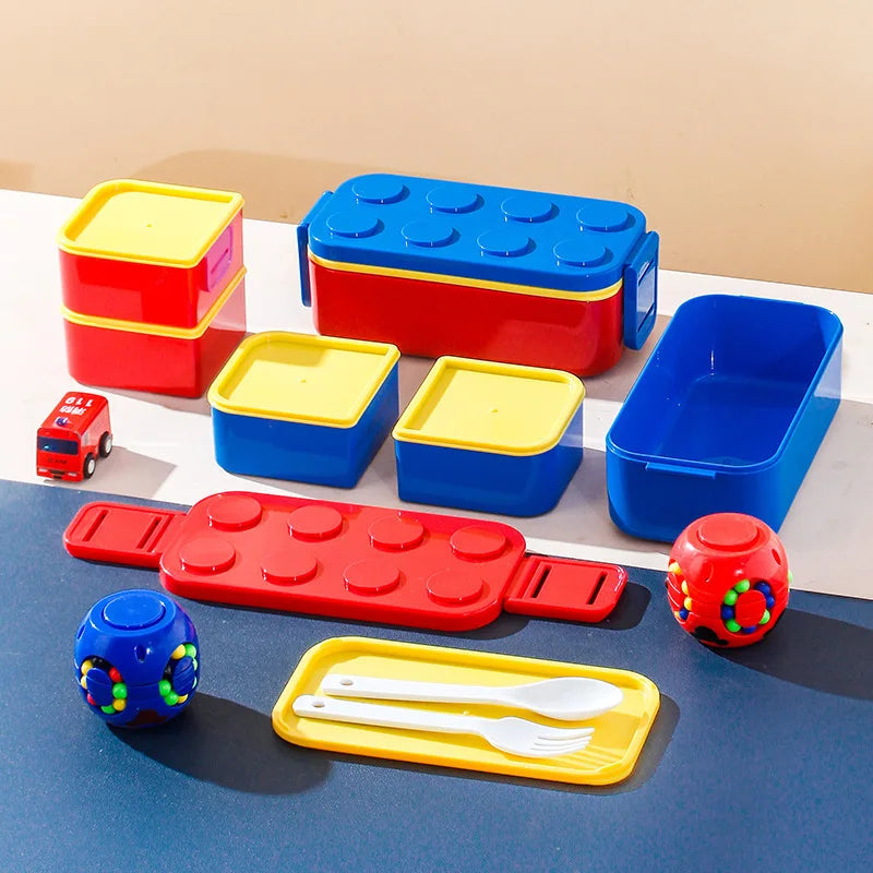 Boxelo – Lunchbox doppellagiges Bausteindesign – Studenten & Büro  