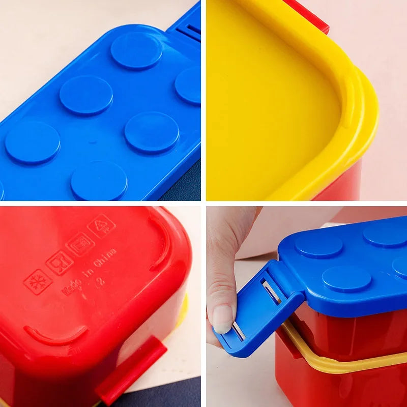 Boxelo – Lunchbox doppellagiges Bausteindesign – Studenten & Büro  
