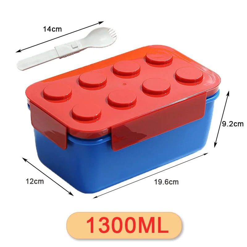 Boxelo – Lunchbox doppellagiges Bausteindesign – Studenten & Büro  