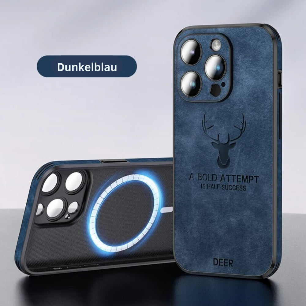 Deer – funda para iPhone de coiro auténtico e resistente a golpes – deseño elegante e delgado