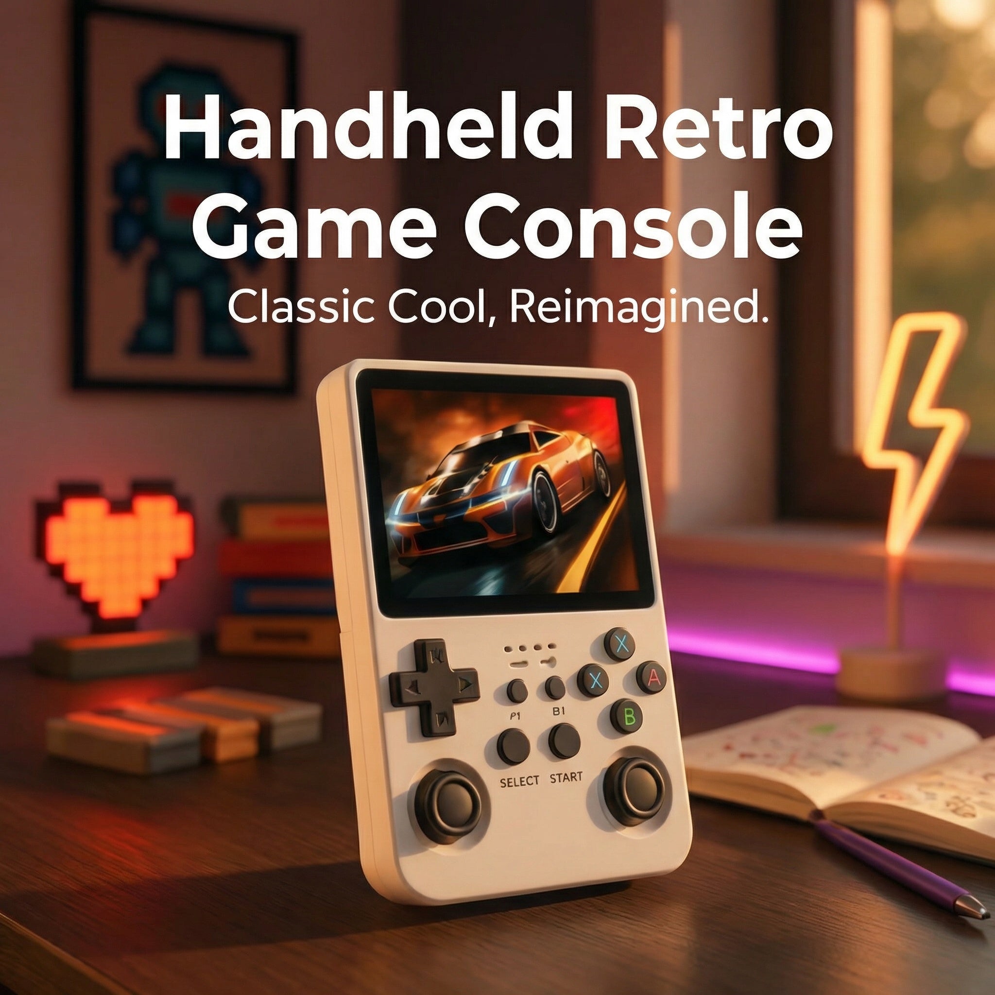 Consola de Juegos Retro Portátil – Pantalla IPS, Doble Palanca y Opción de 64GB/128GB