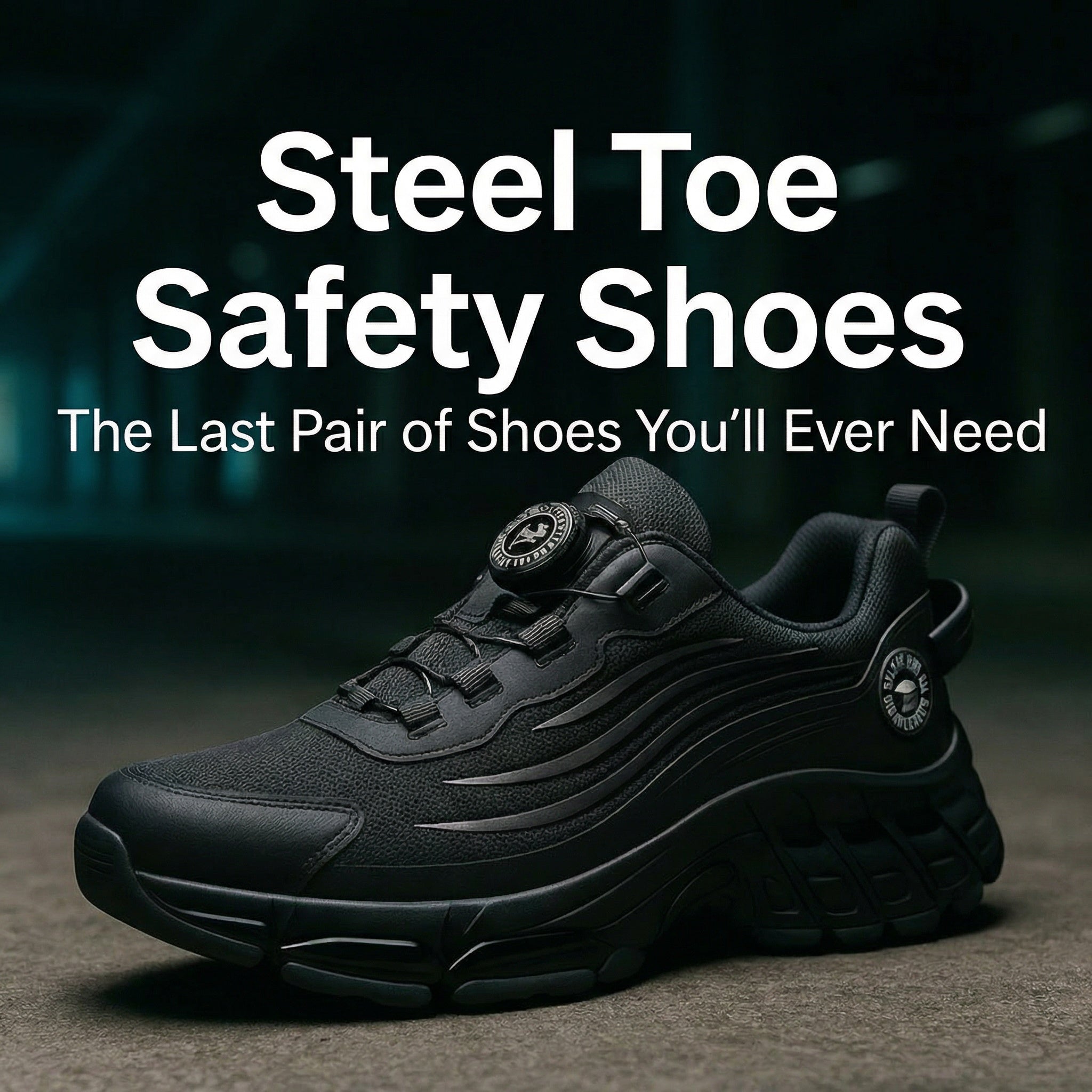 Work Shoes with Steel Toe – Twist-Lock Closure, Non-Slip Profile & Sturdy Sole