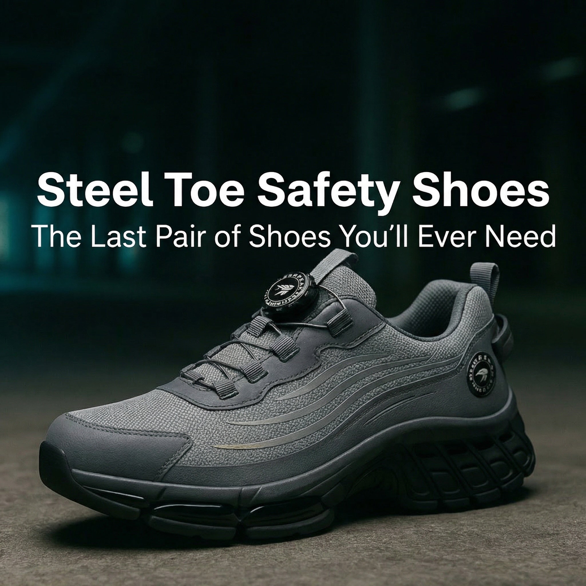 Work Shoes with Steel Toe – Twist-Lock Closure, Non-Slip Profile & Sturdy Sole