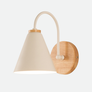 Curvora – Lámpara de varita madeira e metal, negro ou branco, elegantemente curvado