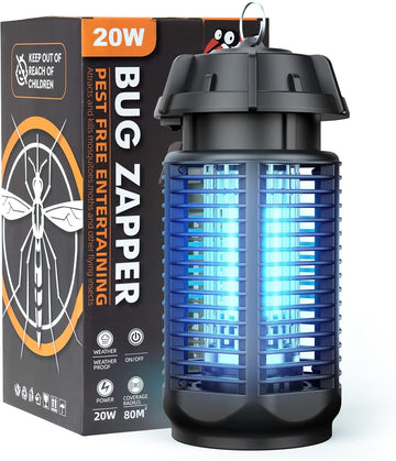 Elektrische Insectenverdelger met UV-Lamp 20W voor Binnen en Buiten tot 80 m² 0