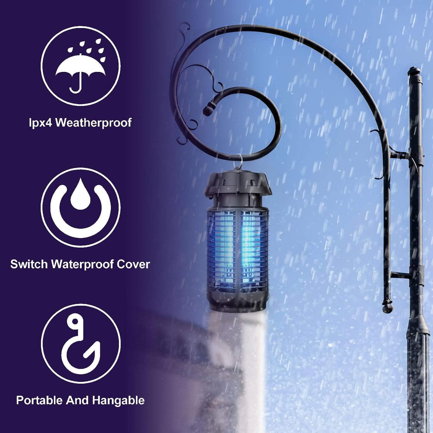 Elektrische Insectenverdelger met UV-Lamp 20W voor Binnen en Buiten tot 80 m² 5