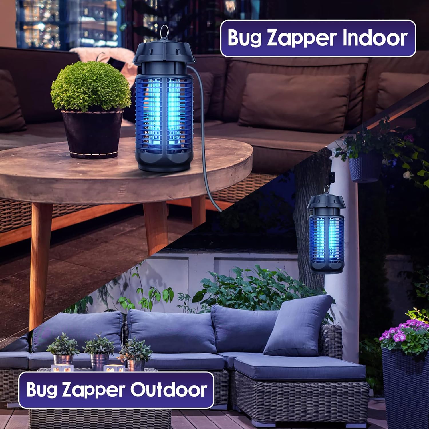 Elektrische Insectenverdelger met UV-Lamp 20W voor Binnen en Buiten tot 80 m² 6