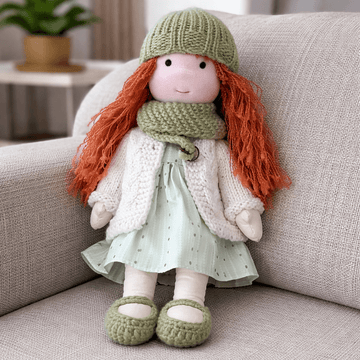 Elora | Handgefertigte Waldorfpuppe aus 100% Baumwolle für kreatives Spielen | Sicher und langlebig für emotionale Entwicklung 0
