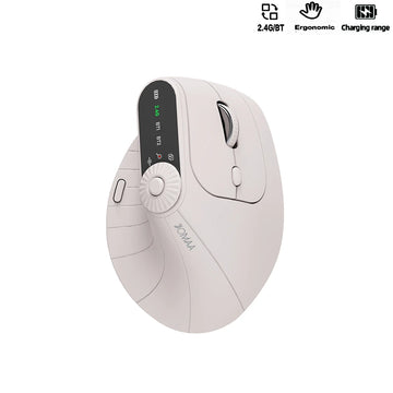 Ergomiq – rato vertical Bluetooth 5.1 e recargable – deseño ergonómico