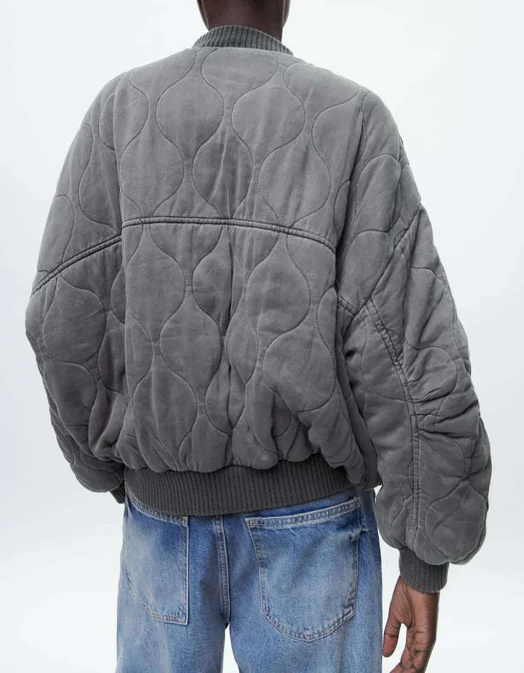 Kaccey Gray Bomber Jacket Women – Loose, Trendy & Comfortable