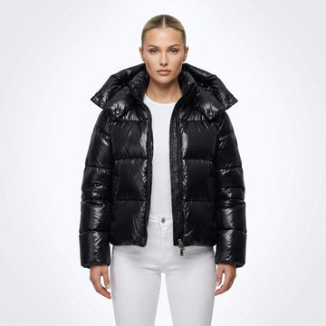 Dames Pufferjas – Gewatteerde Winterjack met Glanzende Afwerking