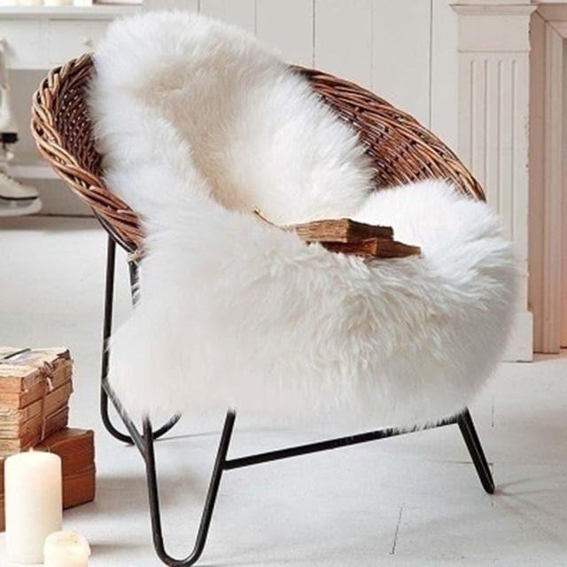 Furora Home – Kunstbont Plaid & Vloerkleed, wit, veelzijdig design
