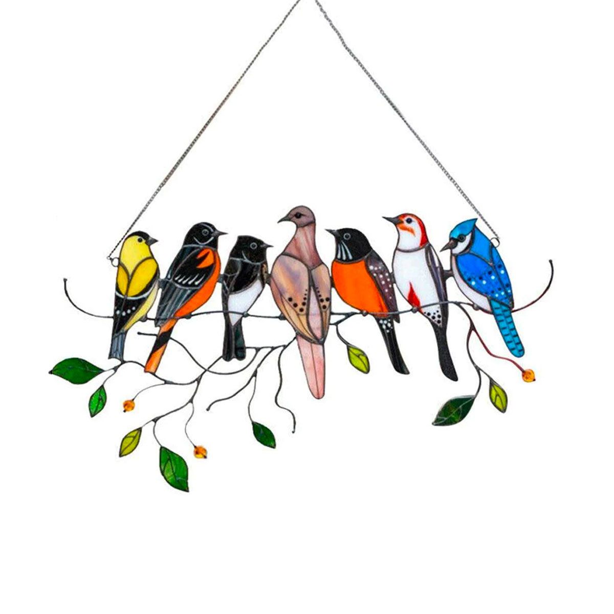 Revalki ColorAura | Gebrandschilderd glas vogel Suncatcher