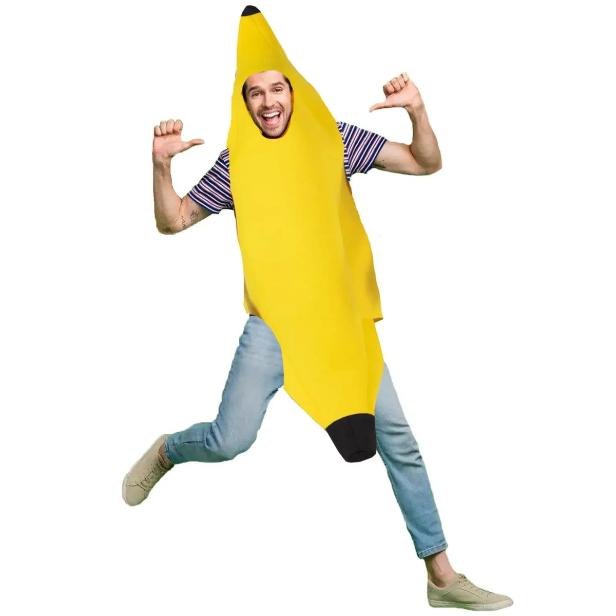 PartyJungle – Grappig Bananen Kostuum Heren – Carnaval & Halloween Outfit (S-XL)