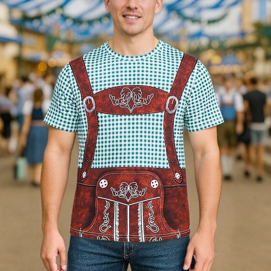Wiesngaudi – T-Shirt met Lederhosen-Print – Jouw Feestticket naar de Wiesn