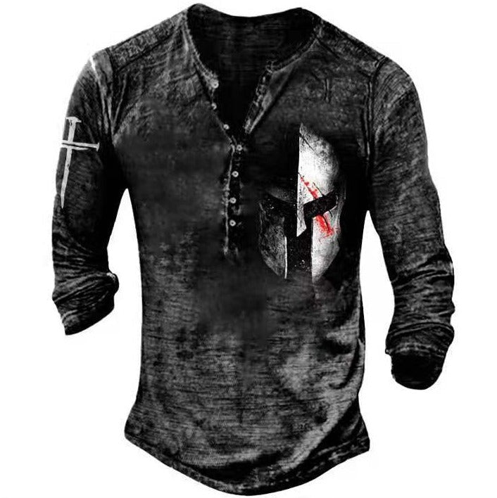 Retro Totenkopf Langarmshirt  