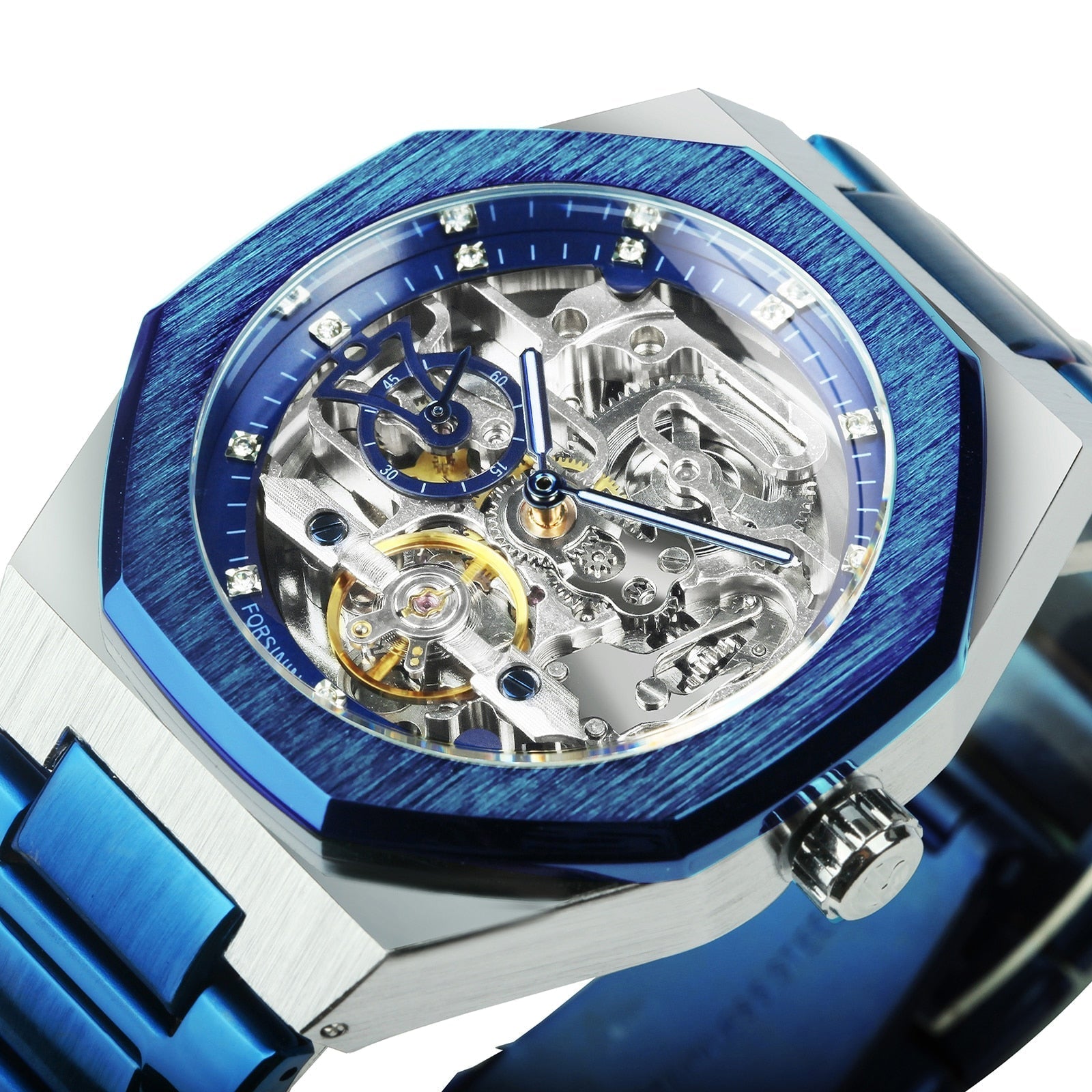 Revalki Reloj Automático Skeleton - Correa de Acero Inoxidable con Movimiento Mecánico Visible