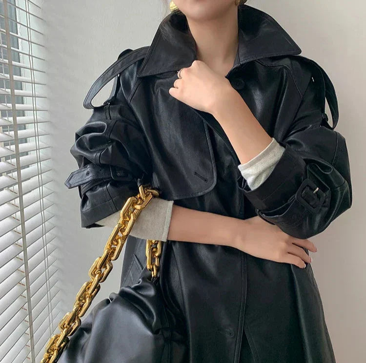 Romaniaz Leren Chaqueta para Dama | Look de Cuero Atemporal con Detalles Elegantes