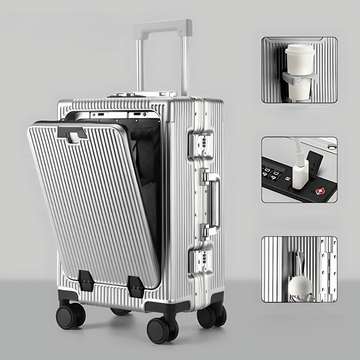 Handbagage Koffer 55x35x25 cm met Laptopvak, TSA-slot en USB-poorten 0
